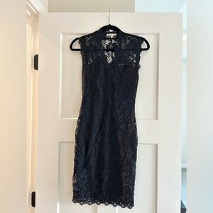Black lace tight dress